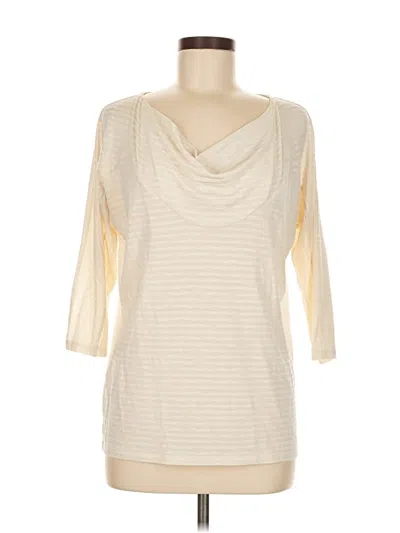 Pre-owned Ann Taylor 3/4 Sleeve T-shirt In Ivory