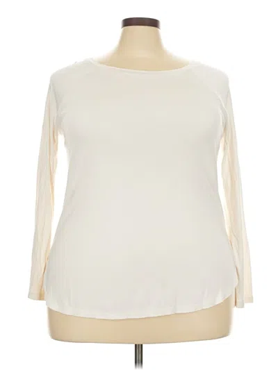 Pre-owned Ann Taylor 3/4 Sleeve T-shirt In Ivory