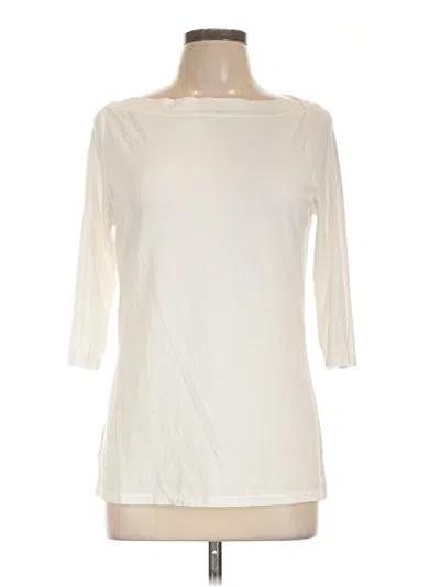 Pre-owned Ann Taylor 3/4 Sleeve T-shirt In White