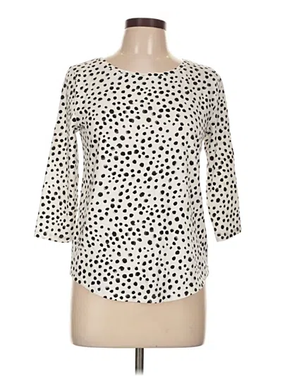 Pre-owned Ann Taylor 3/4 Sleeve T-shirt In White