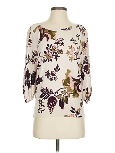 Pre-owned Ann Taylor 3/4 Sleeve T-shirt In White