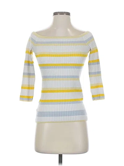 Pre-owned Ann Taylor 3/4 Sleeve T-shirt In Yellow