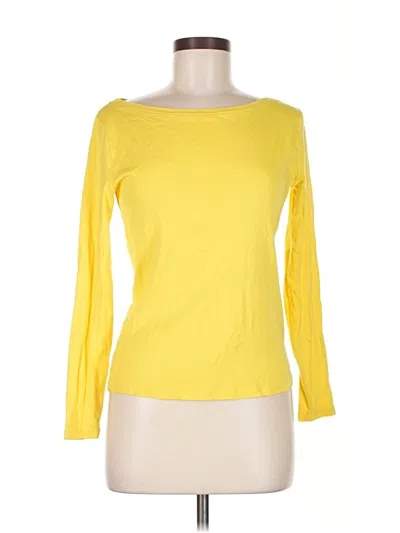 Pre-owned Ann Taylor 3/4 Sleeve T-shirt In Yellow
