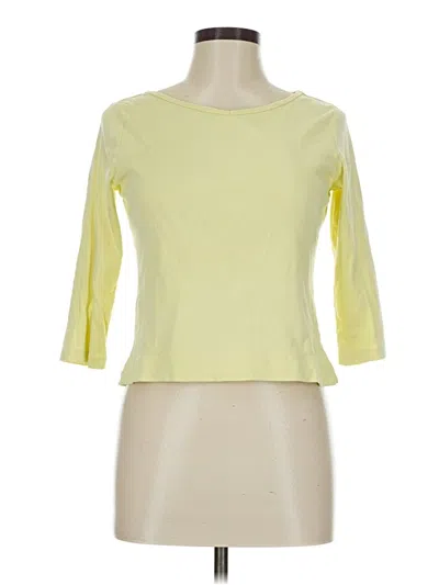 Pre-owned Ann Taylor 3/4 Sleeve T-shirt In Yellow