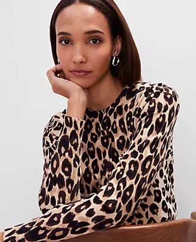 Ann Taylor Animal Print Ann Cardigan