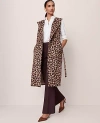 Ann Taylor Animal Print Belted Trench Vest