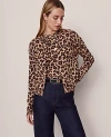 Ann Taylor Animal Print Jacquard Cardigan