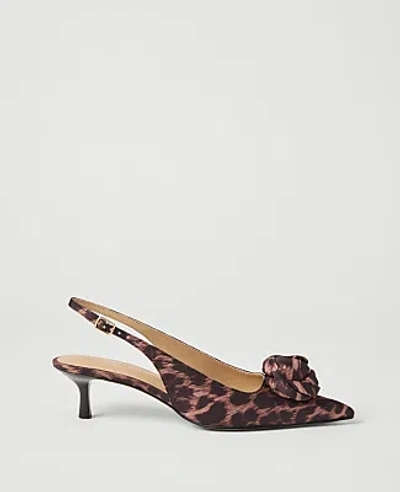 Ann Taylor Animal Print Rosette Slingback Pump In Multi