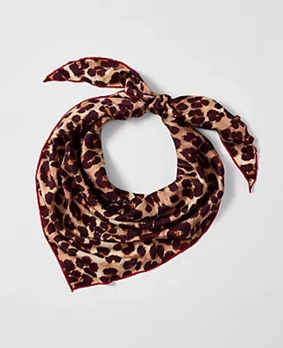 Ann Taylor Animal Print Triangle Silk Scarf In Multi