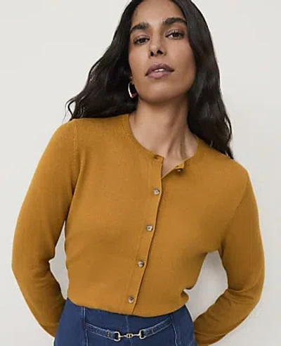 Ann Taylor Ann Cardigan In Alleppey Gold