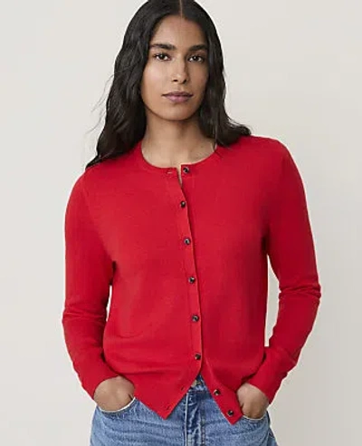 Ann Taylor Ann Cardigan In Bright Poppy