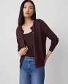 Ann Taylor Ann Cardigan In Burgundy