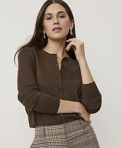 Ann Taylor Ann Cardigan In Caper Shadow