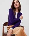 Ann Taylor Ann Cardigan In Midnight Mulberry