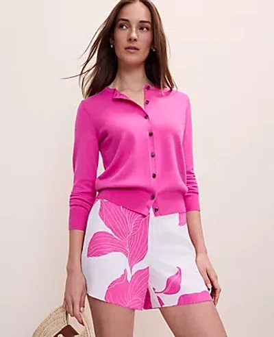 Ann Taylor Ann Cardigan In Pink