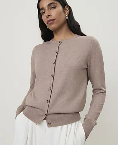 Ann Taylor Ann Cardigan In Soft Mink Melange