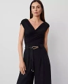 Ann Taylor Asymmetric Neck Bodysuit In Black