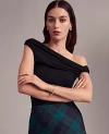 Ann Taylor Asymmetric One-shoulder Top In Black