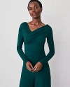 Ann Taylor Asymmetric Ruched Top In Rainforest