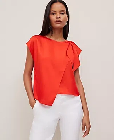 Ann Taylor Asymmetric Tie Top In Red