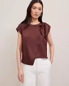 Ann Taylor Asymmetric Tie Top In Brown