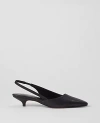 Ann Taylor Asymmetrical Leather Slingback Kitten Heel Pumps In Black