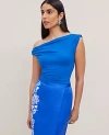 Ann Taylor Asymmetrical One-shoulder Top In Power Blue
