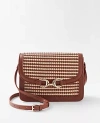 ANN TAYLOR AT WEEKEND CHAIN WOVEN LEATHER CROSSBODY BAG