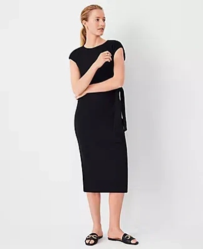 Ann Taylor At Weekend Column Midi Dress In Black
