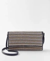 ANN TAYLOR AT WEEKEND WOVEN LEATHER CROSSBODY BAG