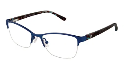 Ann Taylor At602 C03 Women's Glasses Blue Size 50 - Free Lenses - Blue Light Block Available In Gray