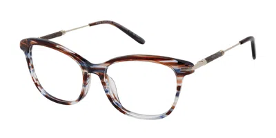 Ann Taylor Atp032 C01 Women's Glasses Blue Size 50 - Free Lenses - Blue Light Block Available In Pattern