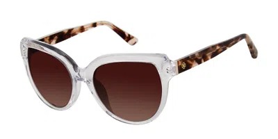 Ann Taylor Atp921 Polarized C03 Women's Sunglasses Clear Size 50 In Red