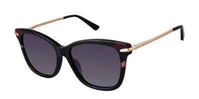 Ann Taylor Atp926 Polarized C01 Women's Sunglasses Black Size 52 In Orange