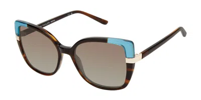 Ann Taylor Atp928 Polarized C02 Women's Sunglasses Brown Size 52 In Black