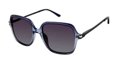 Ann Taylor Atp929 Polarized C01 Women's Sunglasses Blue Size 51