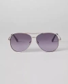 Ann Taylor Aviator Sunglasses In Silvertone