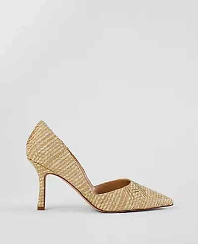 Ann Taylor Azra Metallic Straw Pumps In Gold