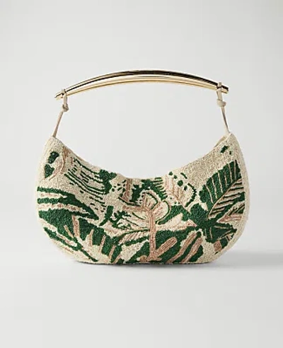 Ann Taylor Beaded Hardware Embellised Clutch In Gold