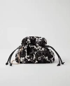 Ann Taylor Beaded Mini Drawstring Clutch In Black