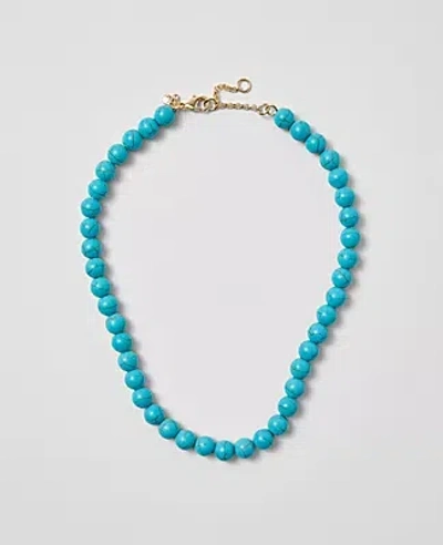 Ann Taylor Beaded Turquoise Necklace In Blue