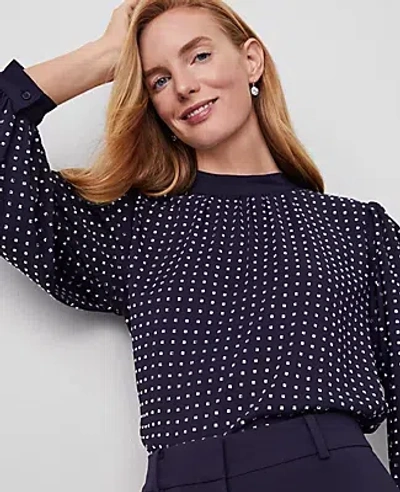 Ann Taylor Bejeweled Mock Neck Top In Night Sky