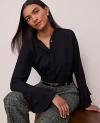 Ann Taylor Bell Sleeve Blouse In Black
