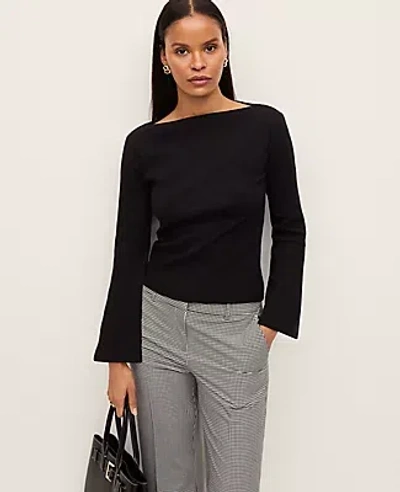 Ann Taylor Bell Sleeve Top In Black