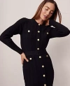 Ann Taylor Belted Cable Sweater Dress In Black