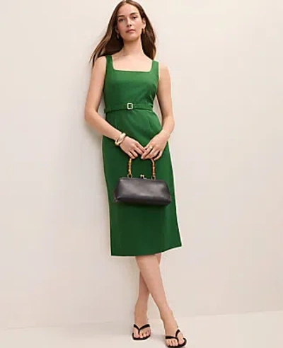 Ann Taylor Belted Column Midi Dress