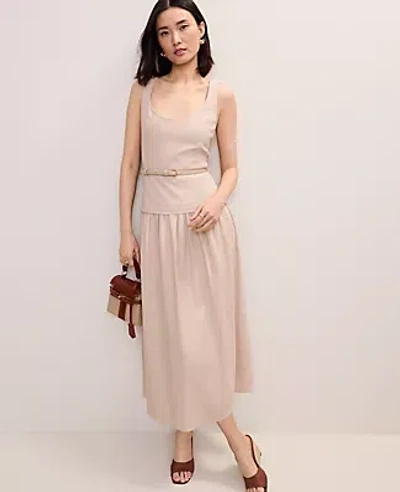 Ann Taylor Belted Flare Midi Dress