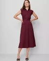 Ann Taylor Belted Flare Midi Shirtdress
