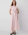 Ann Taylor Belted Knit Midi Dress In Berry Mousse