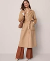 Ann Taylor Belted Notch Collar Coat In Brown